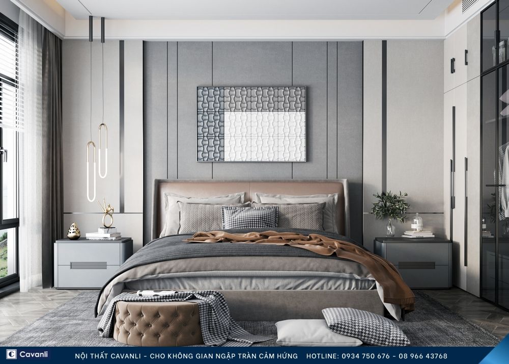Thiết kế thi công nội thất phòng ngủ đẹp, liên hệ nội thất Cavanli