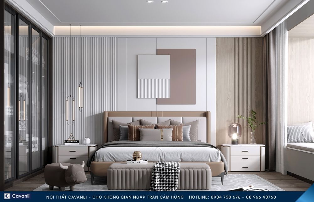 Thiết kế thi công nội thất phòng ngủ đẹp, liên hệ nội thất Cavanli