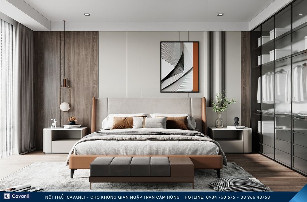Thiết kế thi công nội thất phòng ngủ đẹp, liên hệ nội thất Cavanli