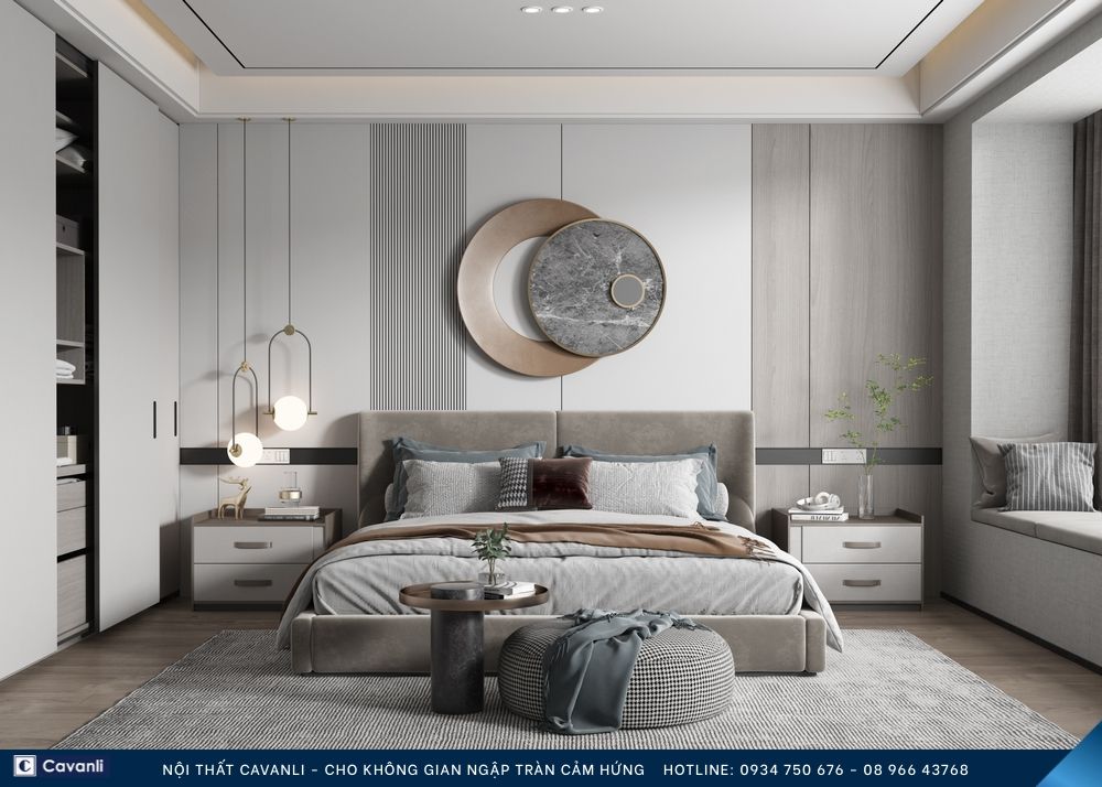 Thiết kế thi công nội thất phòng ngủ đẹp, liên hệ nội thất Cavanli