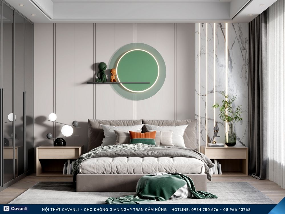 Thiết kế thi công nội thất phòng ngủ đẹp, liên hệ nội thất Cavanli