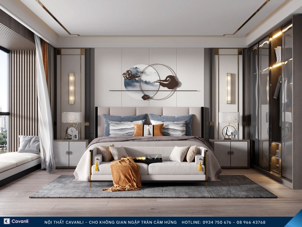Thiết kế thi công nội thất phòng ngủ đẹp, liên hệ nội thất Cavanli