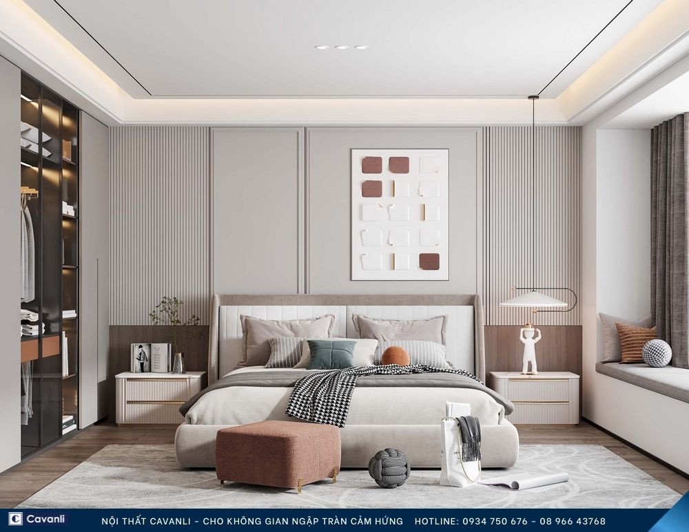Thiết kế thi công nội thất phòng ngủ đẹp, liên hệ nội thất Cavanli