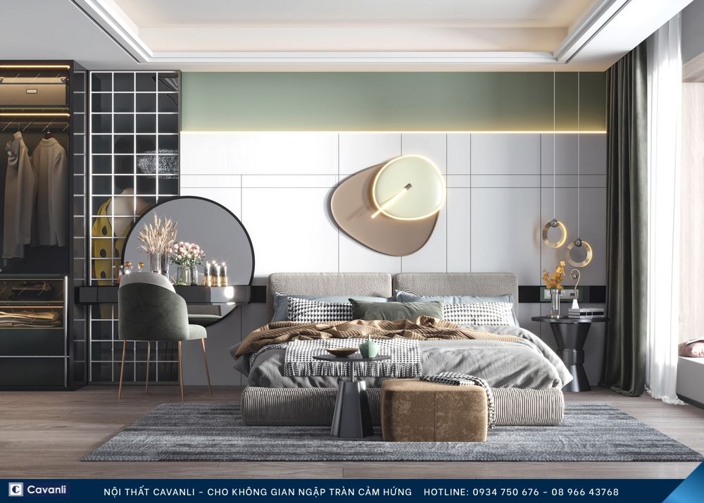 Thiết kế thi công nội thất phòng ngủ đẹp, liên hệ nội thất Cavanli