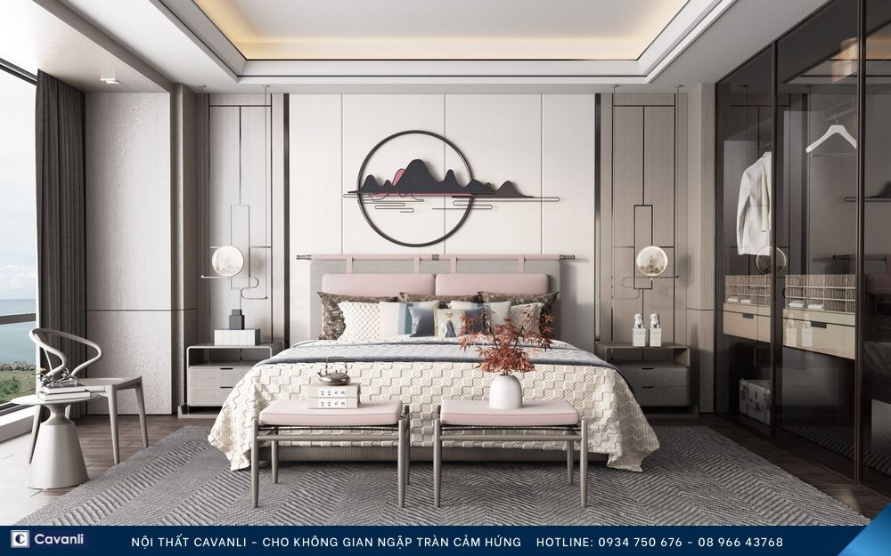 Thiết kế thi công nội thất phòng ngủ đẹp, liên hệ nội thất Cavanli