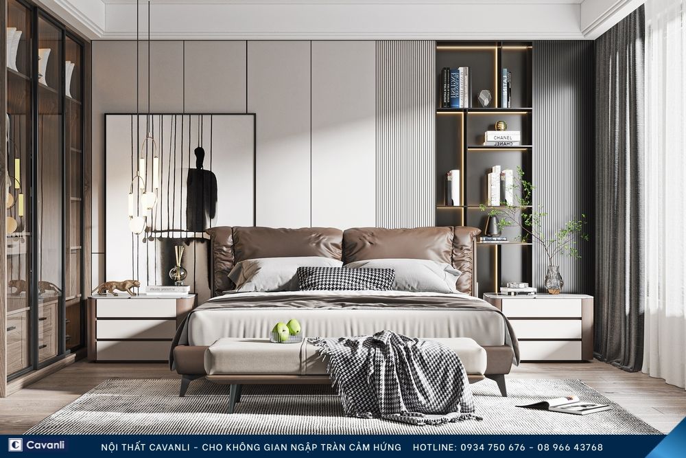 Thiết kế thi công nội thất phòng ngủ đẹp, liên hệ nội thất Cavanli