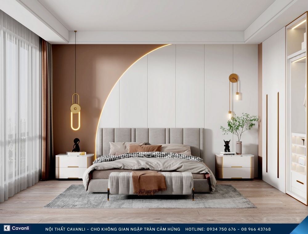 Thiết kế thi công nội thất phòng ngủ đẹp, liên hệ nội thất Cavanli