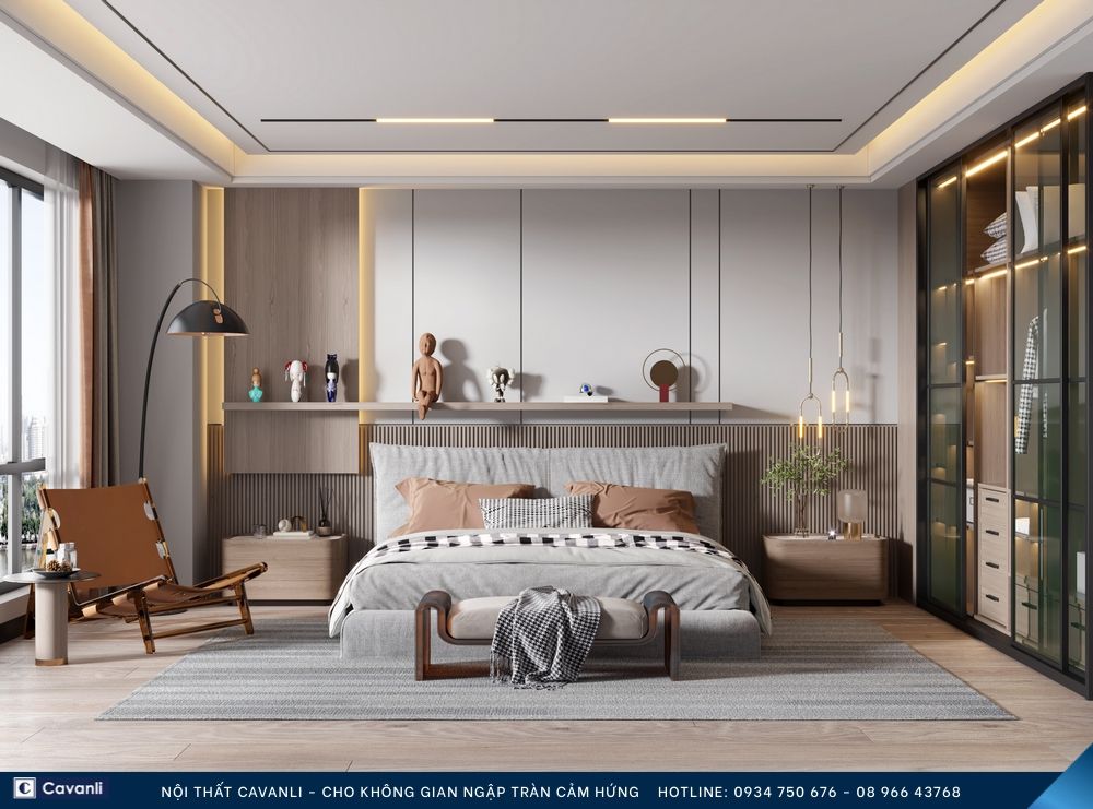 Thiết kế thi công nội thất phòng ngủ đẹp, liên hệ nội thất Cavanli