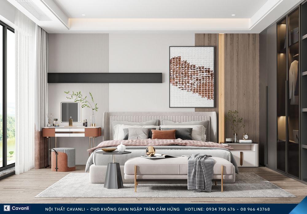 Thiết kế thi công nội thất phòng ngủ đẹp, liên hệ nội thất Cavanli