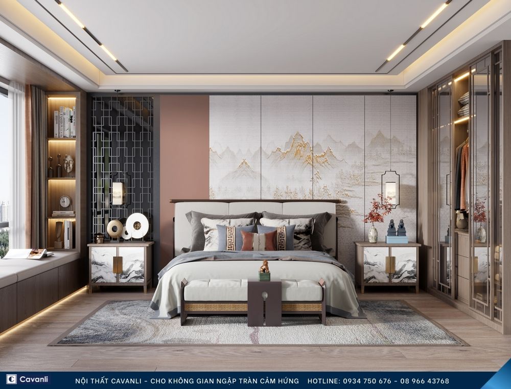 Thiết kế thi công nội thất phòng ngủ đẹp, liên hệ nội thất Cavanli