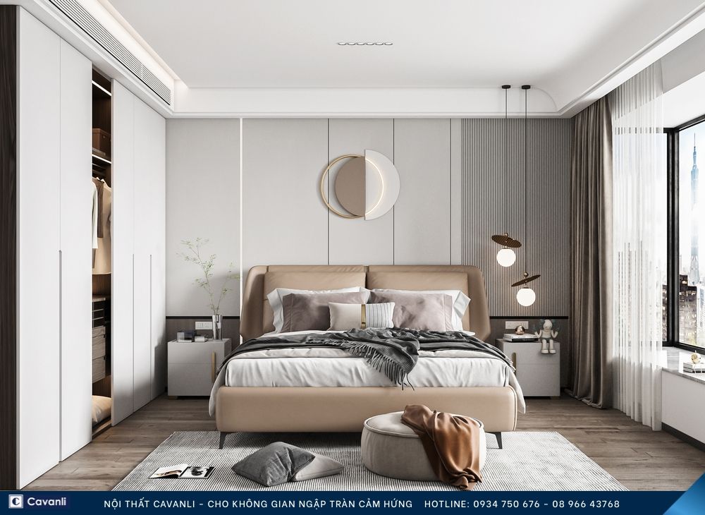 Thiết kế thi công nội thất phòng ngủ đẹp, liên hệ nội thất Cavanli