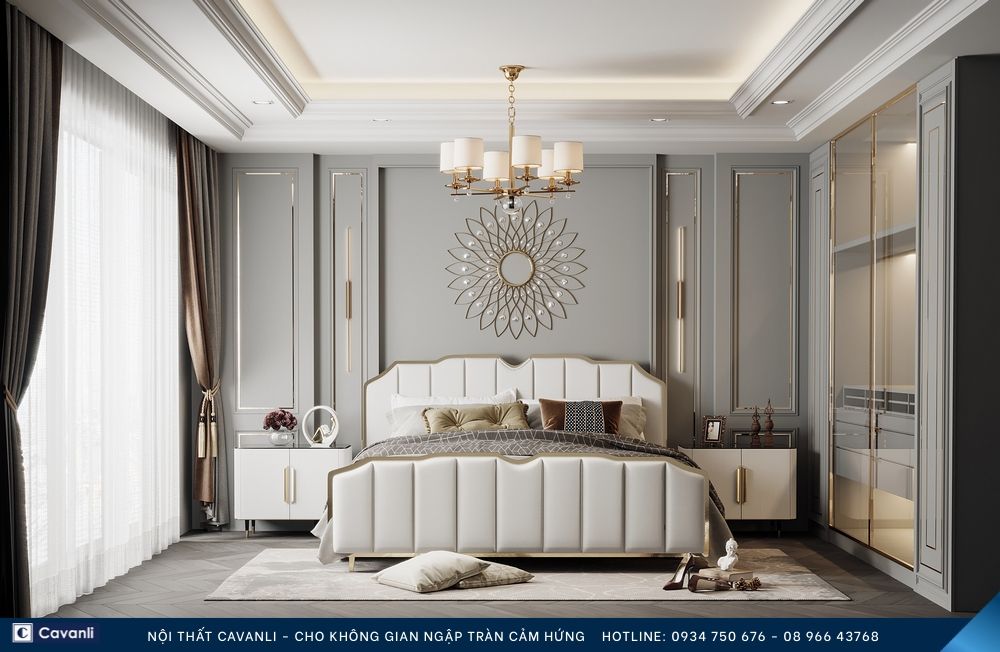 Thiết kế thi công nội thất phòng ngủ đẹp, liên hệ nội thất Cavanli
