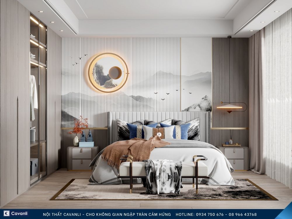 Thiết kế thi công nội thất phòng ngủ đẹp, liên hệ nội thất Cavanli