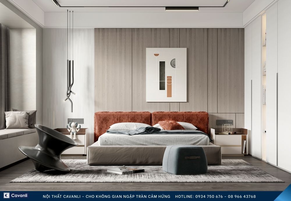 Thiết kế thi công nội thất phòng ngủ đẹp, liên hệ nội thất Cavanli