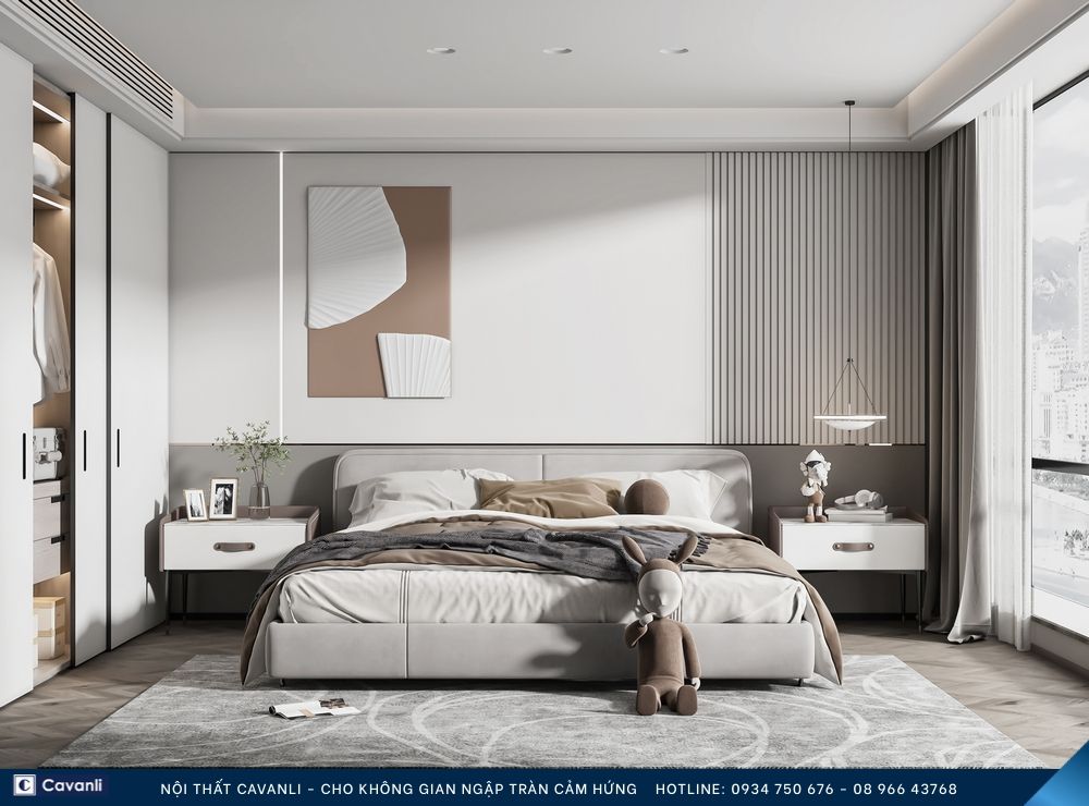 Thiết kế thi công nội thất phòng ngủ đẹp, liên hệ nội thất Cavanli