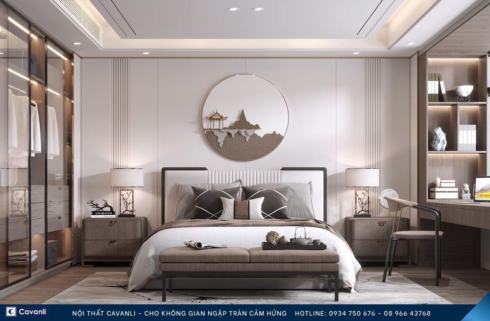 Thiết kế thi công nội thất phòng ngủ đẹp, liên hệ nội thất Cavanli