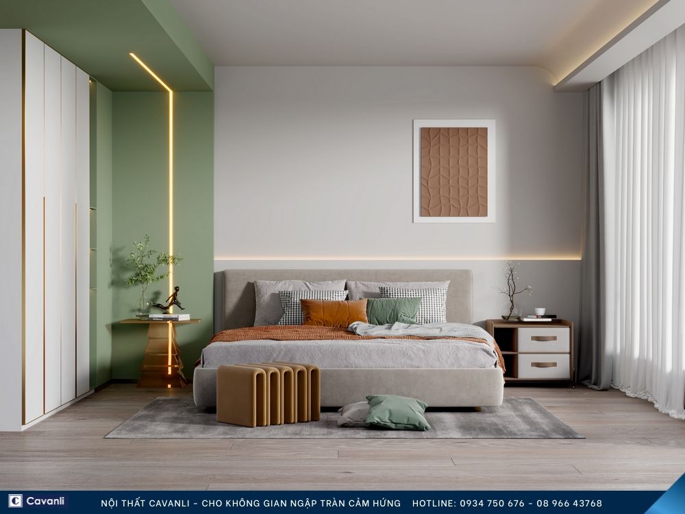 Thiết kế thi công nội thất phòng ngủ đẹp, liên hệ nội thất Cavanli