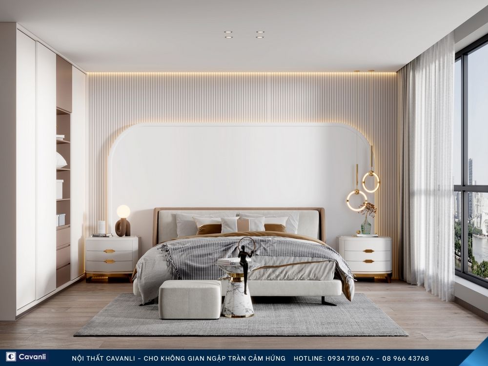 Thiết kế thi công nội thất phòng ngủ đẹp, liên hệ nội thất Cavanli