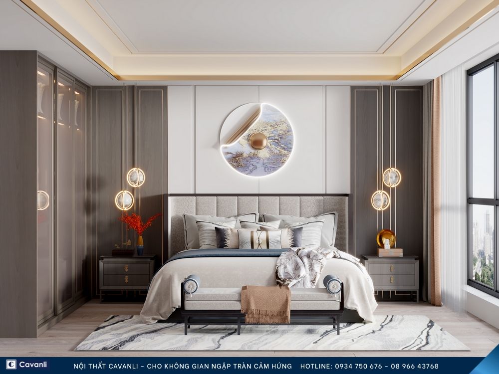 Thiết kế thi công nội thất phòng ngủ đẹp, liên hệ nội thất Cavanli