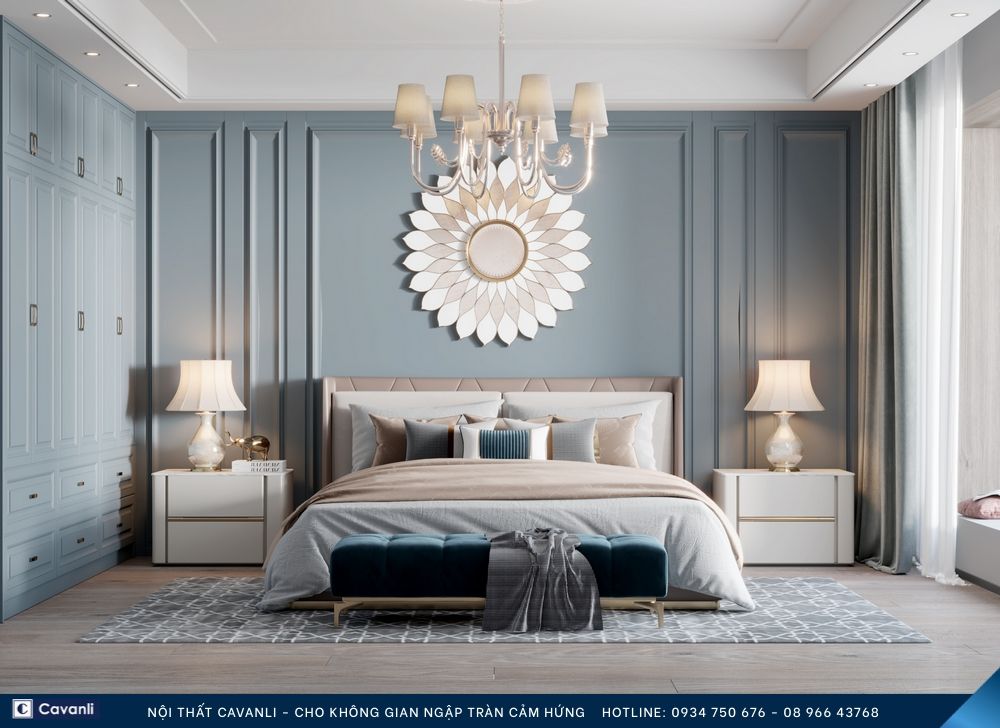 Thiết kế thi công nội thất phòng ngủ đẹp, liên hệ nội thất Cavanli