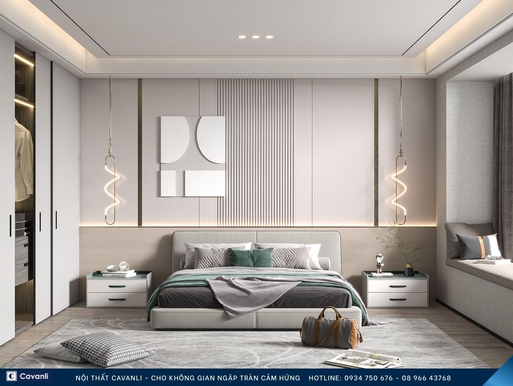 Thiết kế thi công nội thất phòng ngủ đẹp, liên hệ nội thất Cavanli