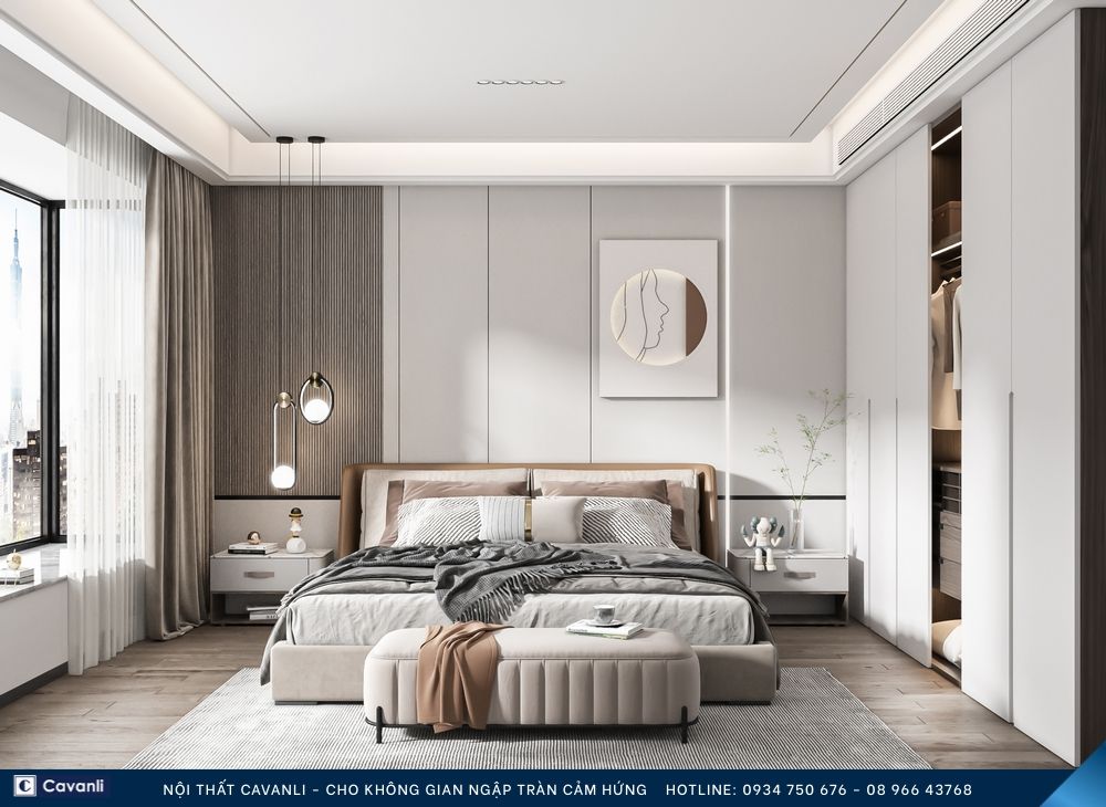 Thiết kế thi công nội thất phòng ngủ đẹp, liên hệ nội thất Cavanli