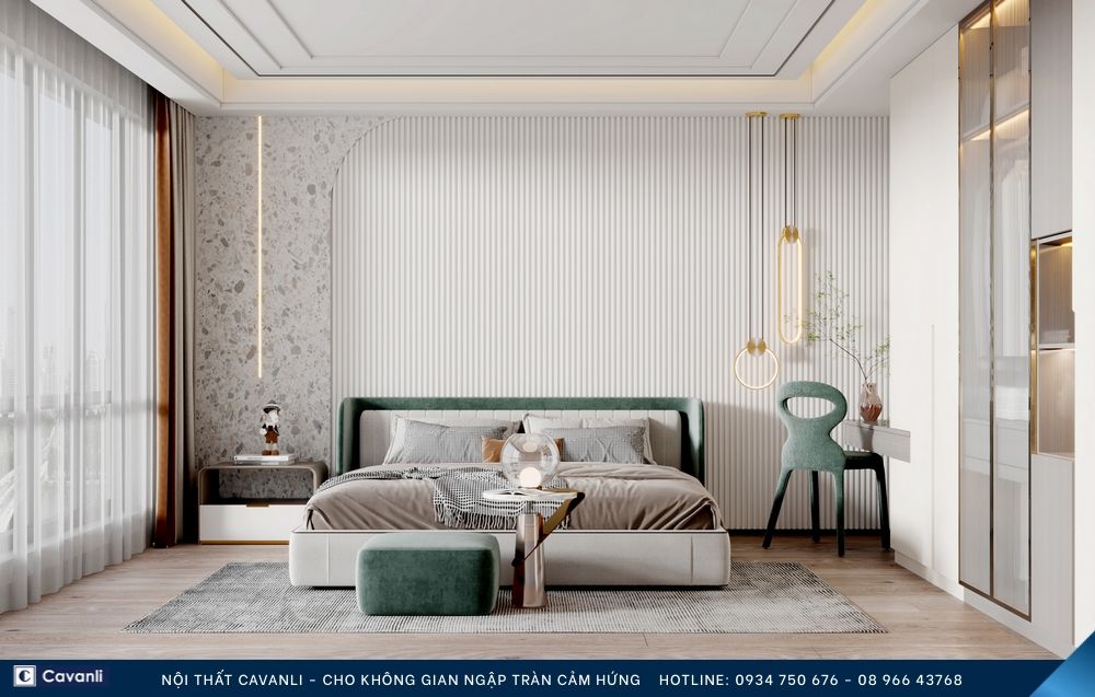 Thiết kế thi công nội thất phòng ngủ đẹp, liên hệ nội thất Cavanli