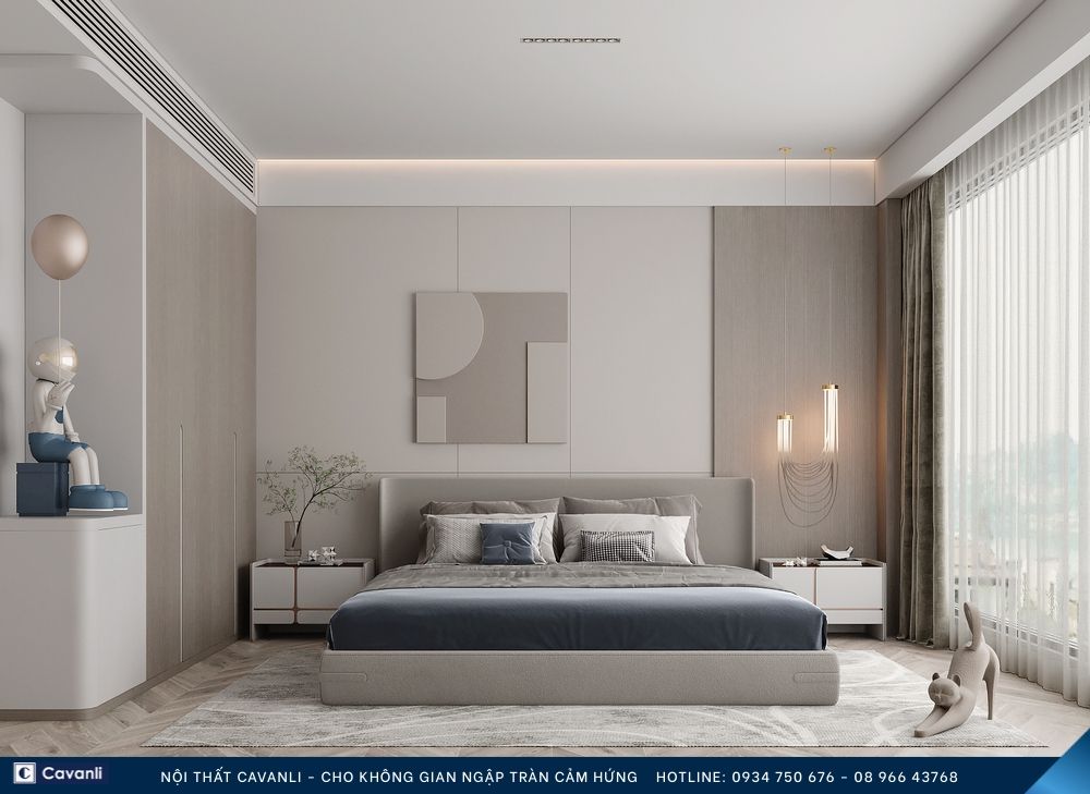 Thiết kế thi công nội thất phòng ngủ đẹp, liên hệ nội thất Cavanli