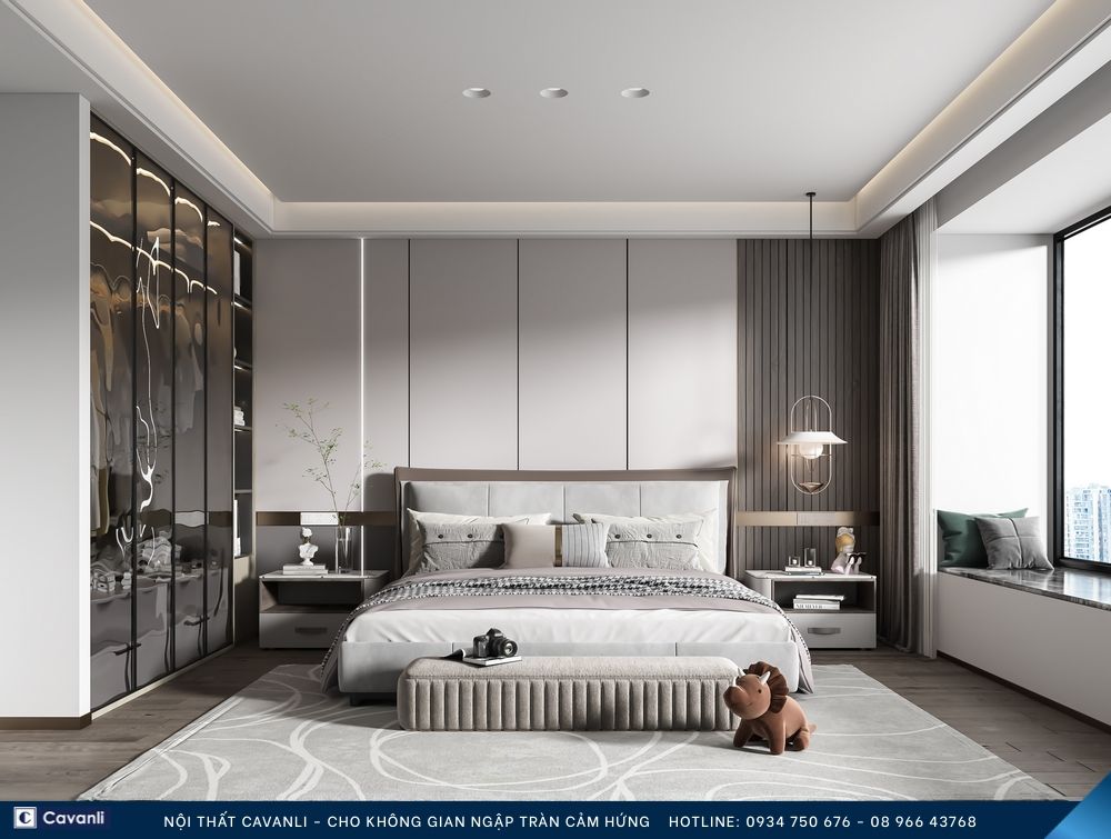 Thiết kế thi công nội thất phòng ngủ đẹp, liên hệ nội thất Cavanli