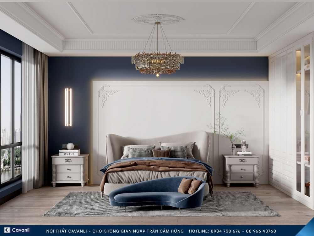 Thiết kế thi công nội thất phòng ngủ đẹp, liên hệ nội thất Cavanli
