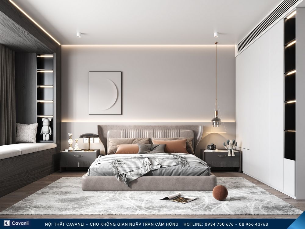 Thiết kế thi công nội thất phòng ngủ đẹp, liên hệ nội thất Cavanli