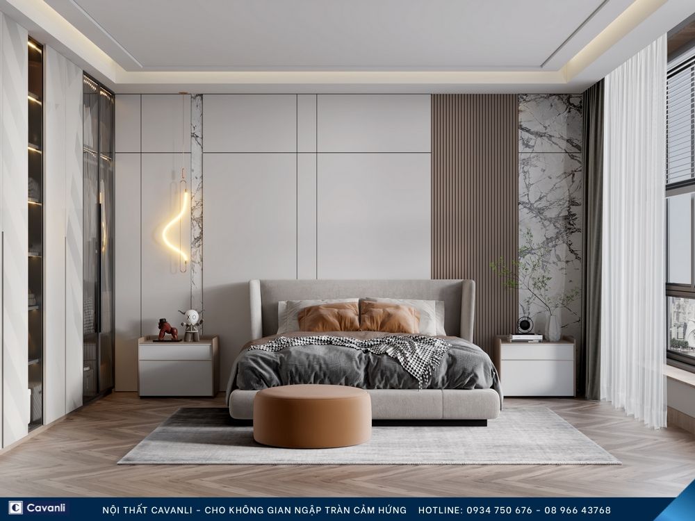 Thiết kế thi công nội thất phòng ngủ đẹp, liên hệ nội thất Cavanli
