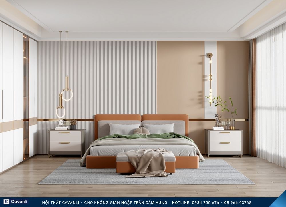 Thiết kế thi công nội thất phòng ngủ đẹp, liên hệ nội thất Cavanli