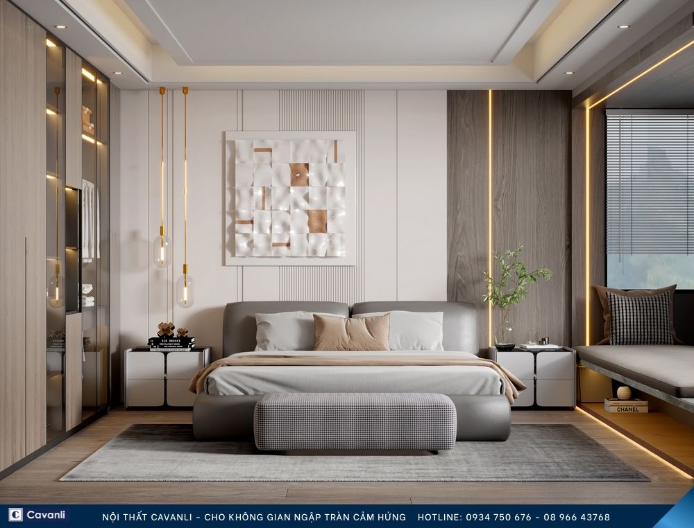 Thiết kế thi công nội thất phòng ngủ đẹp, liên hệ nội thất Cavanli