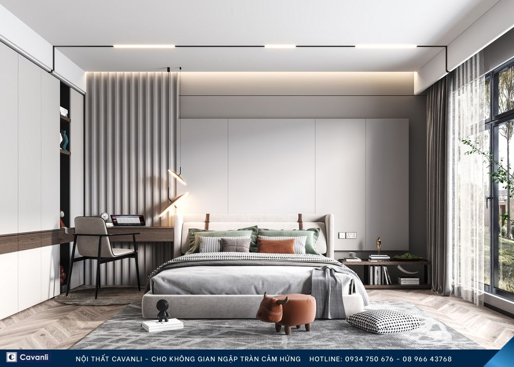 Thiết kế thi công nội thất phòng ngủ đẹp, liên hệ nội thất Cavanli