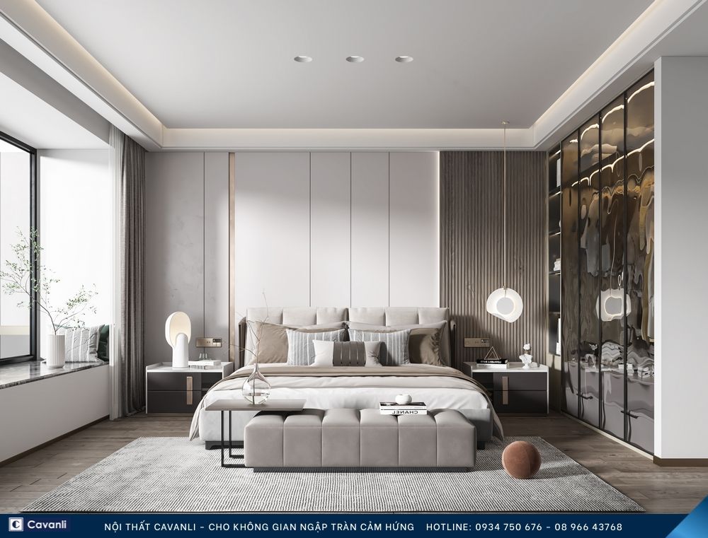 Thiết kế thi công nội thất phòng ngủ đẹp, liên hệ nội thất Cavanli
