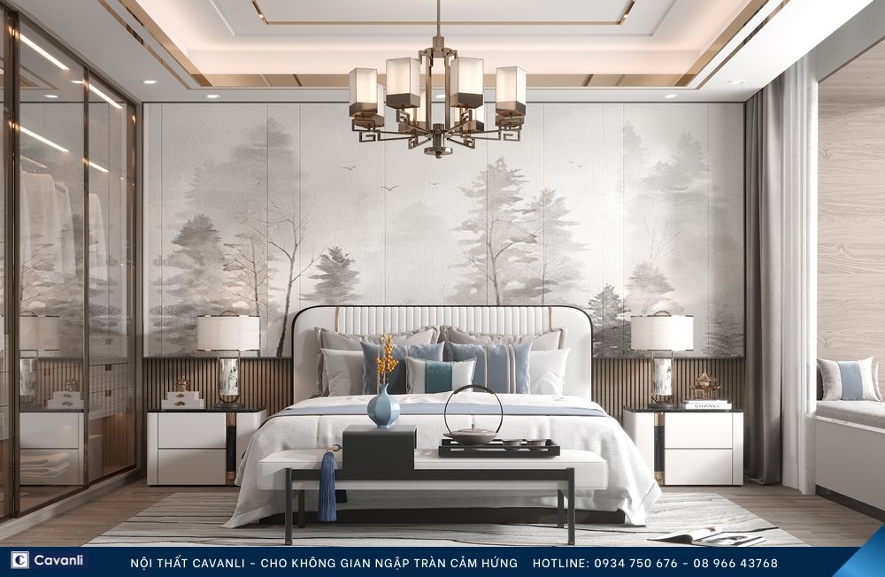 Thiết kế thi công nội thất phòng ngủ đẹp, liên hệ nội thất Cavanli