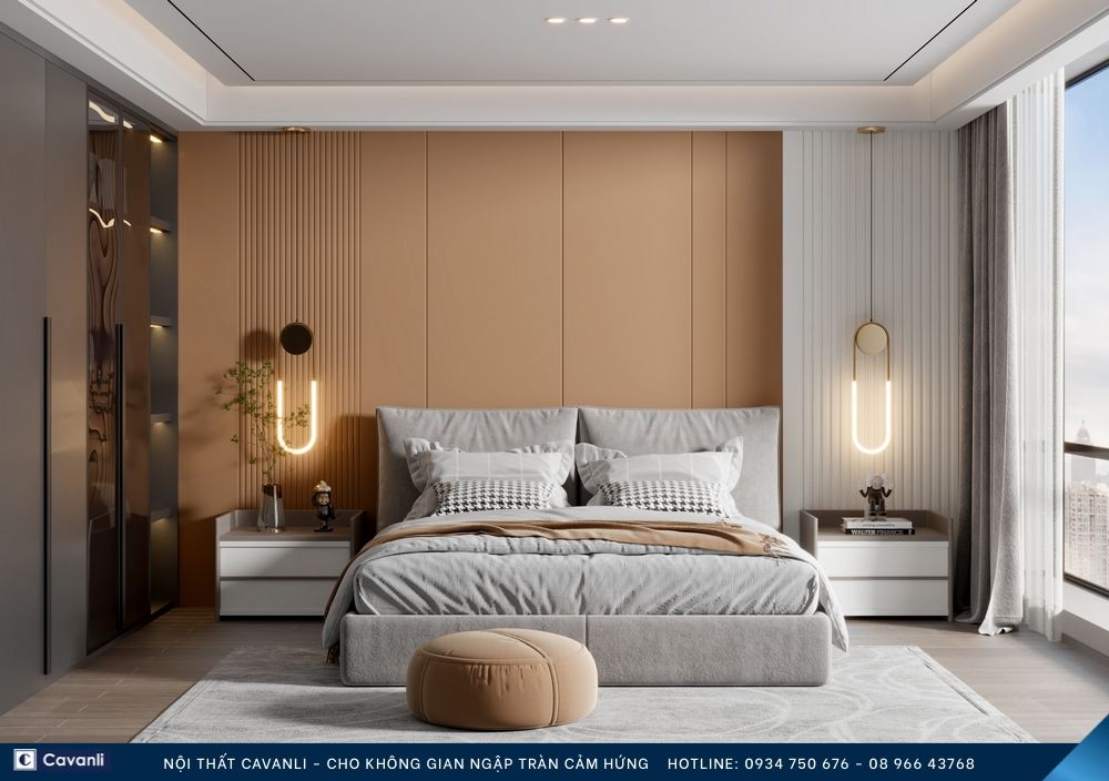 Thiết kế thi công nội thất phòng ngủ đẹp, liên hệ nội thất Cavanli