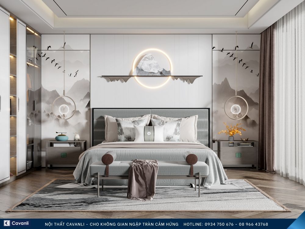 Thiết kế thi công nội thất phòng ngủ đẹp, liên hệ nội thất Cavanli