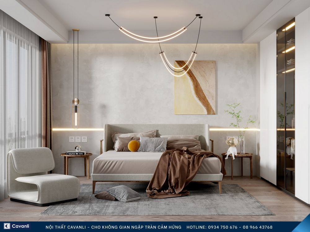 Thiết kế thi công nội thất phòng ngủ đẹp, liên hệ nội thất Cavanli
