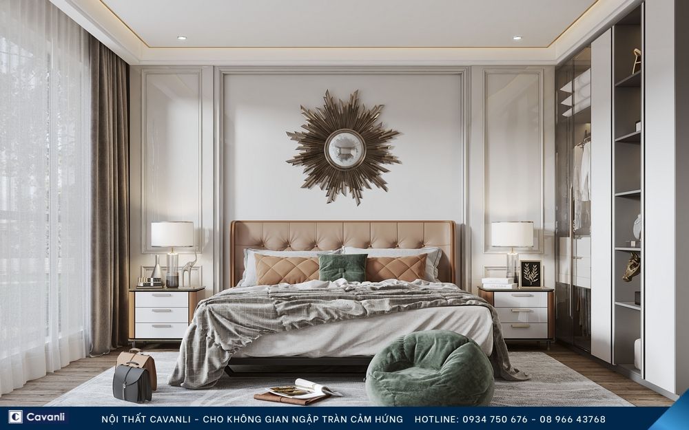 Thiết kế thi công nội thất phòng ngủ đẹp, liên hệ nội thất Cavanli