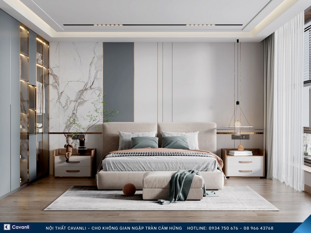 Thiết kế thi công nội thất phòng ngủ đẹp, liên hệ nội thất Cavanli