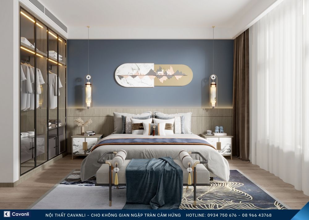 Thiết kế thi công nội thất phòng ngủ đẹp, liên hệ nội thất Cavanli