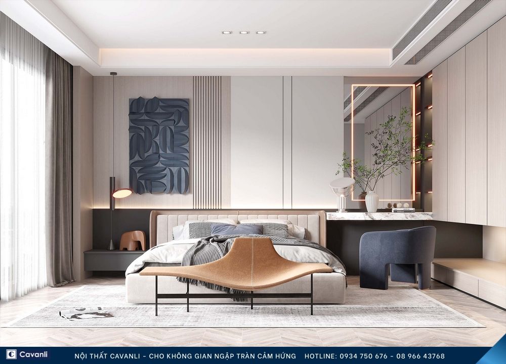 Thiết kế thi công nội thất phòng ngủ đẹp, liên hệ nội thất Cavanli