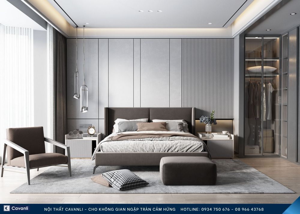Thiết kế thi công nội thất phòng ngủ đẹp, liên hệ nội thất Cavanli