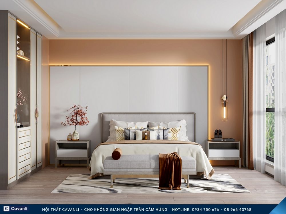 Thiết kế thi công nội thất phòng ngủ đẹp, liên hệ nội thất Cavanli