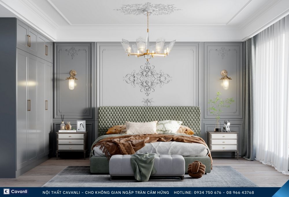 Thiết kế thi công nội thất phòng ngủ đẹp, liên hệ nội thất Cavanli