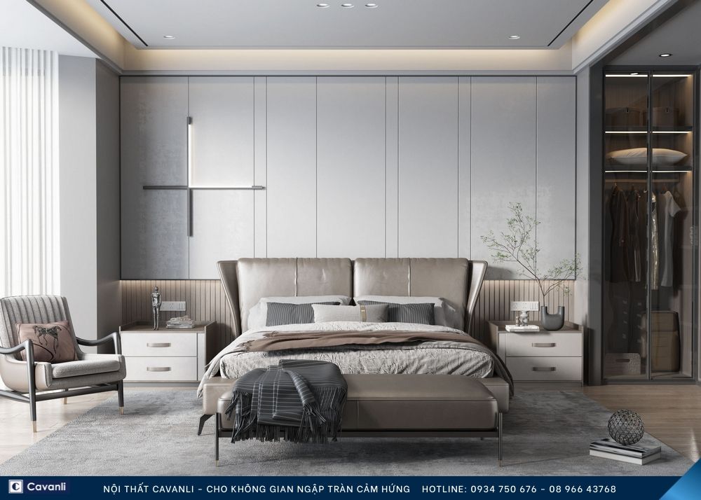 Thiết kế thi công nội thất phòng ngủ đẹp, liên hệ nội thất Cavanli