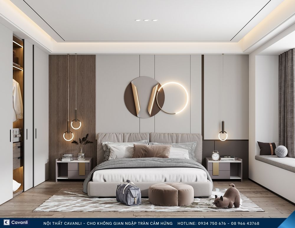 Thiết kế thi công nội thất phòng ngủ đẹp, liên hệ nội thất Cavanli