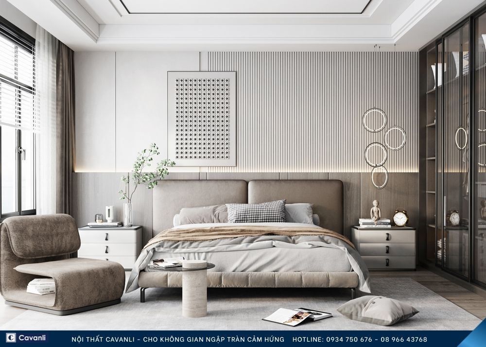 Thiết kế thi công nội thất phòng ngủ đẹp, liên hệ nội thất Cavanli